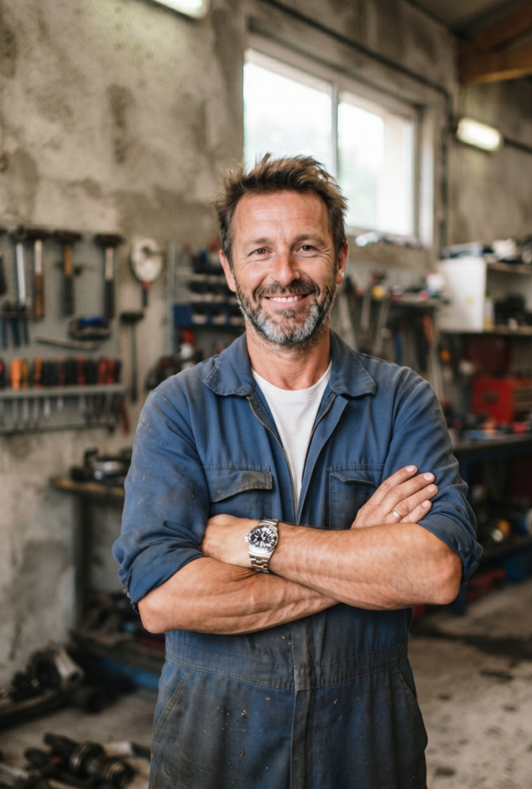 Plombier professionnel au travail